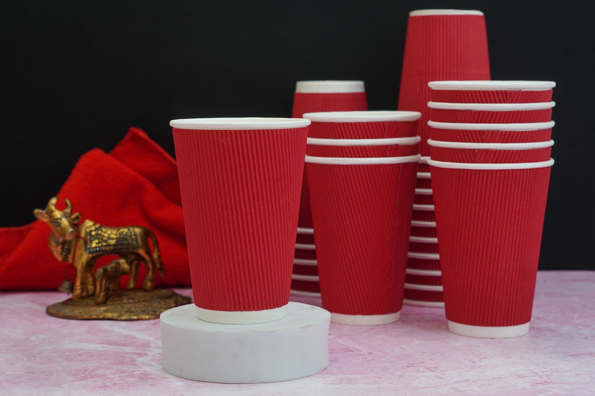 Paper cups manufactured at the Paricott plant in Khandwa
